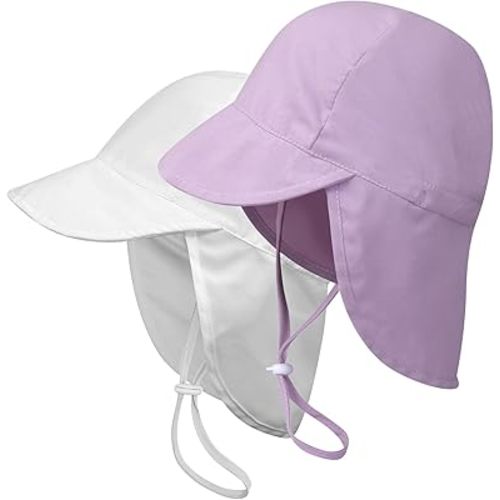 2 Pack Baby Sun Hats UPF 50+ Toddler Beach Hat for Girls Boys 0-4 Years
