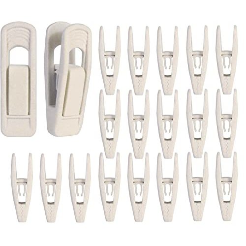 Mateda Velvet Hangers Clips Strong Finger Clips Perfect for Thin Velvet Hangers (Beige, 20)