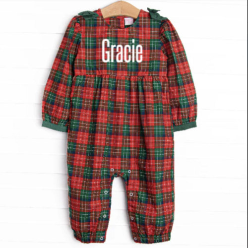 Christmas Cheer Romper, Red Plaid – Stitchy Fish