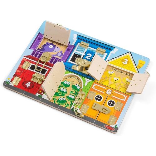Melissa & Doug Latches Wooden Activity Board - Montessori Busy Board for Preschool Toys, Sensory Toys for Kids, Learning Resources for Ages 3+