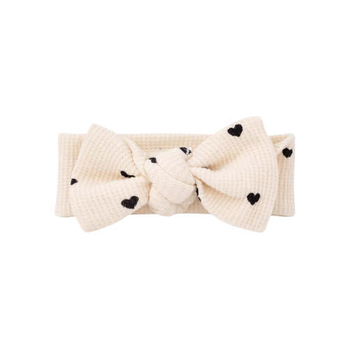Organic Waffle Knot Bow, Black Heart