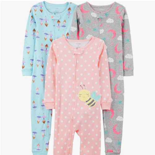 Simple Joys by Carter's baby-boys 3-pack Snug Fit Footless Cotton Pajamas
