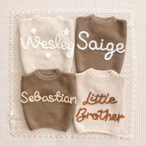 Suéter de bebé bordado personalizado, jersey con nombre de bebé personalizado, cárdigan de bebé de punto, sudadera de punto para niño pequeño, regalo