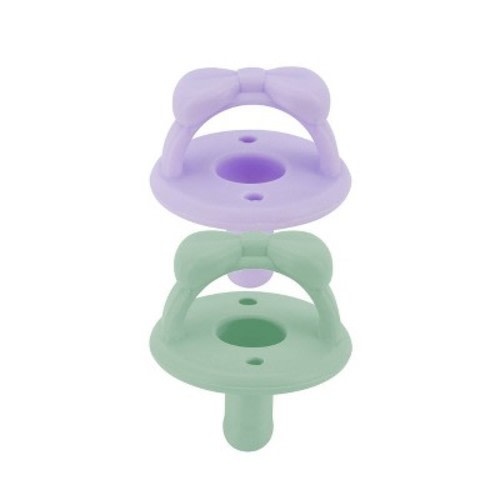 Itzy Ritzy Sweetie Silicone - Soother Pacifier - 2pk, Color: Purple Diamond & Mint