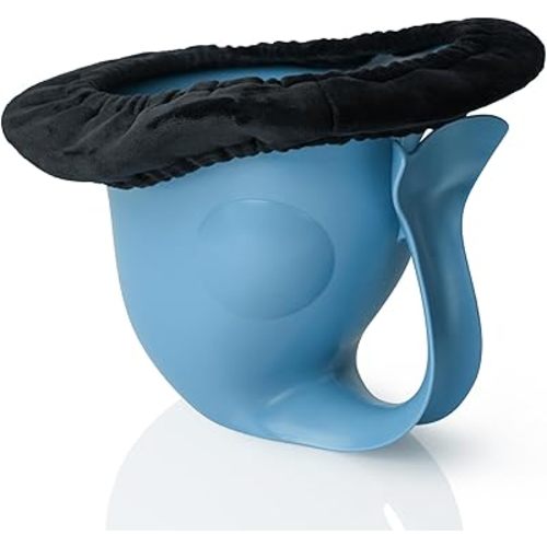 Baby Potty, Free Solution Baby Toilet with Non-Slip Band & Soft Cushion, Cute Fish Shaped Top Hat Potty for Newborn Indoor Outdoor, Blue
