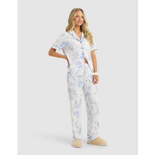 Women's Bamboo Stretch-Knit Short Sleeve & Pant Pajama Set