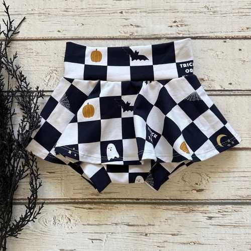 New! “Checkered Halloween”/Baby/Toddler Skirted Bummie ONLY