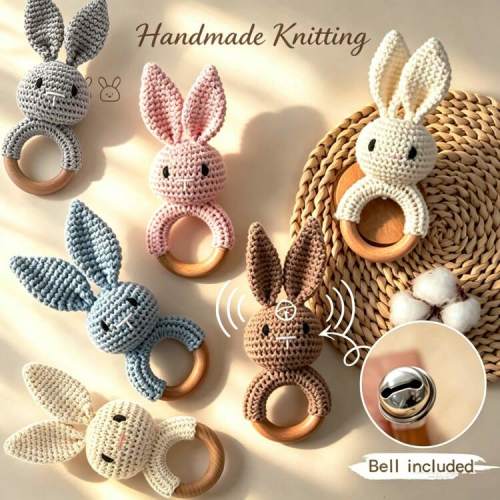 Hand-Woven Rabbit Rattle, Baby Hand Rattle, Grasping Toy, Built-In Bell, 3D Cute, Rich Details, Attracts Baby's Attention, Exercises Baby's Hearing, Perfect Birthday, Halloween, Christmas Gift For Baby | SHEIN USA