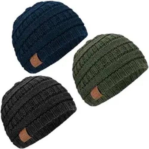 KeaBabies 3pk Baby Beanies for Boys, Girls,Soft Baby Hat (Urban, 0-6M)