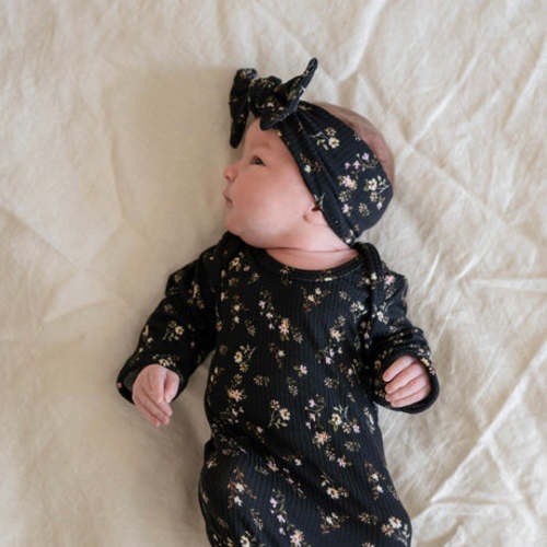 Sleeper and Bow in Midnight Fleur – knotbaby