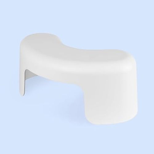 TUSHY Arc Toilet Stool, Sleek Space-Saving Design, White