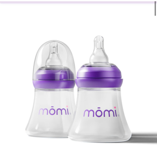 mōmi breast-like bottle, 5oz glass, purple or gray