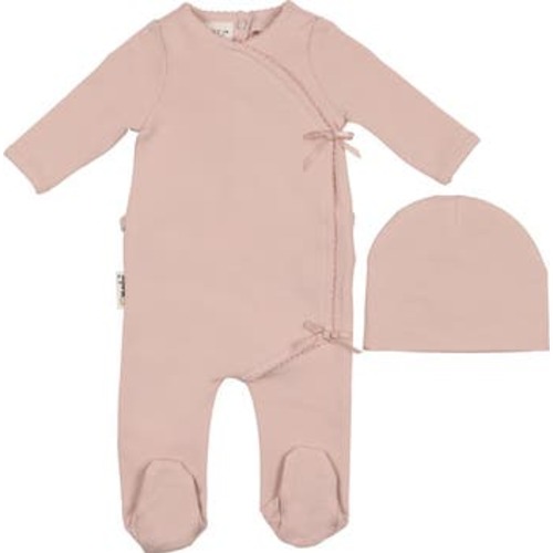 Bow Wrap Footie & Hat Set, 3M