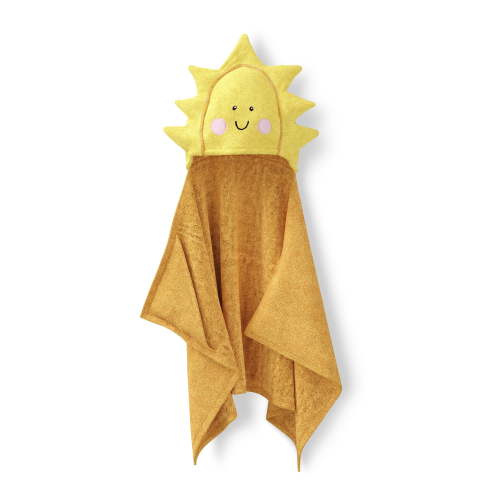 Mainstays Kids Hooded Cotton Terry Bath Towel, 25" x 50", Sun