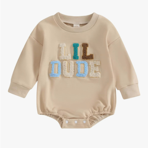 VISGOGO Newborn Infant Baby Boy Girls Oversized Romper Little Dude Sweater Onesie Coming Home Outfit Neutral Clothes