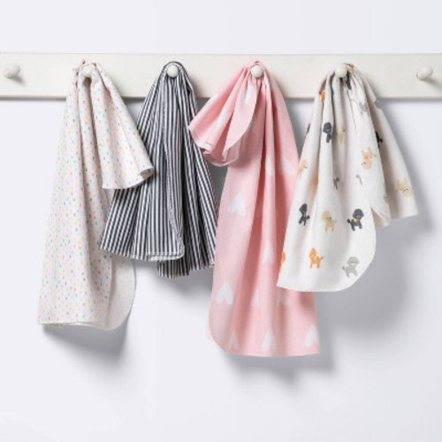 Flannel Baby Blankets Puppies - Cloud Island™ 4pk
