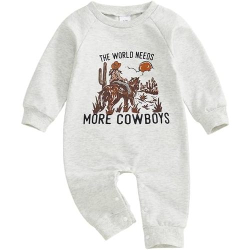 Western Baby Boy Girl Clothes Cow One Piece Oneise Jumpsuit Cowboy Cowgirl New to Here Romper Newborn Baby Outifts