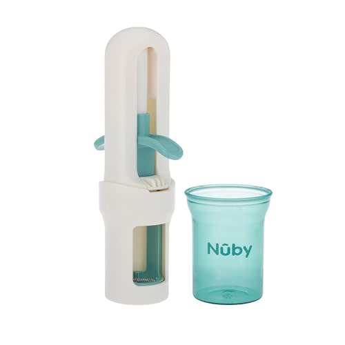 Nuby Grape Cutter Tool for Baby Food - Grape Slicer with Travel Lid - Safe to Use - Easy to Clean - Perfect for Snacks, Meals, and Baby-Led Weaning - Aqua