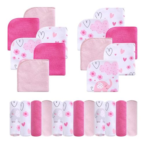 Viviland Baby Washcloths 24 Pack, Toddler Wash Cloths for Bath, Super Soft & Absorbent Bath Towel for Newborn and Infants, Baby Towels Care for Baby's Sensitive Skin