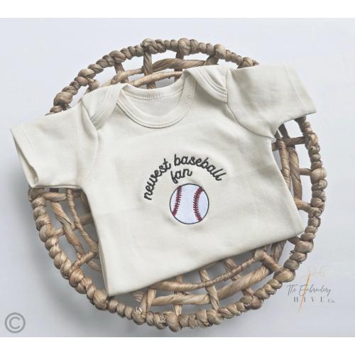 Embroidered Newest Baseball Fan ONESIES® brand, New to the Club, Crew, Daddy's Buddy, Pregnancy Baby Announcement, Unique Bodysuit, Misc 297