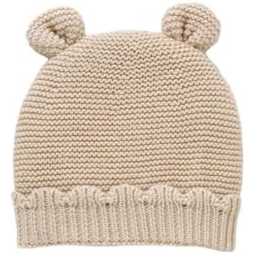 LAWKUL Baby Beanie Hat Winter 100% Cotton with Cute Bear Ear Cap Soft Warm for Infant Toddler Boy Girl 0-6 Months