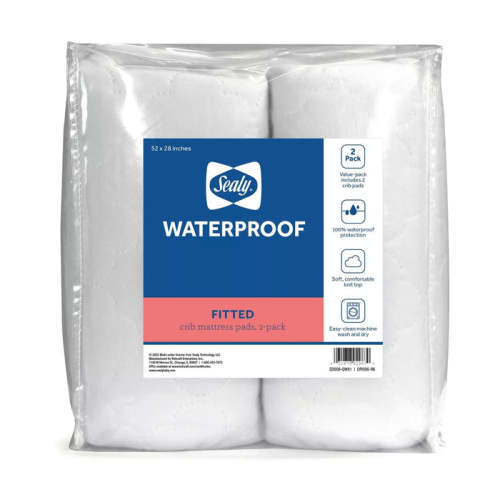 Sealy 2-pack Waterproof Crib/Toddler Mattress Pad