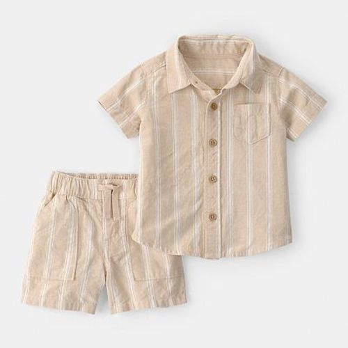 Baby Boy Carter's 2-Piece Stripe Collared Shirt & Shorts Set