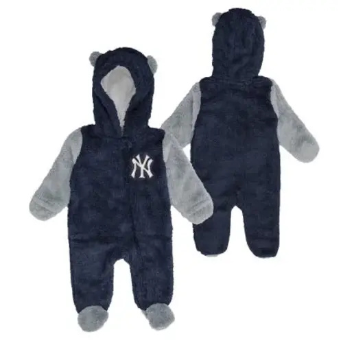 Yankees Baby Stay Napping Teddy Bear Zip Fleece Bunting