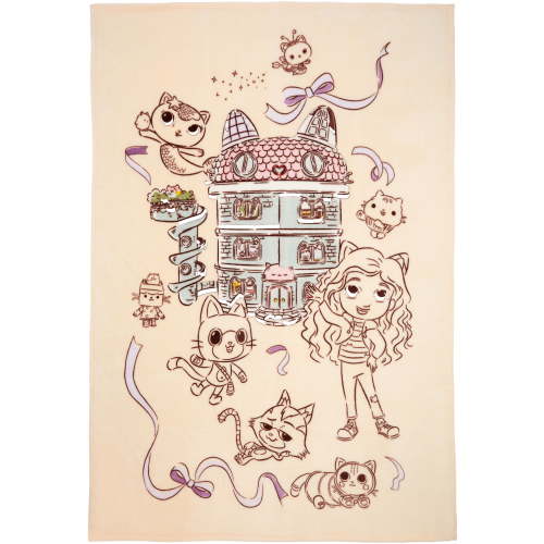 Gabby's Dollhouse Kids Print Fleece Bed Blanket, Twin/Full