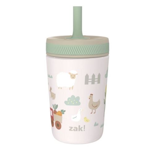 Zak Designs 12oz Sunny Acres Stainless Steel Vacuum Kelso Tumber Off-White