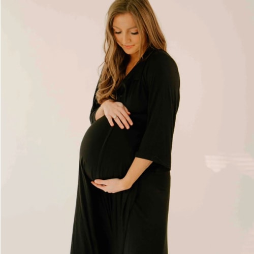 Lila Labor & Postpartum Gown in Black