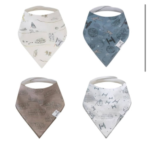 Baby Bandana Drool Bibs for Drooling and Teething 4 Pack Gift Set "Tatooine™" by Copper Pearl