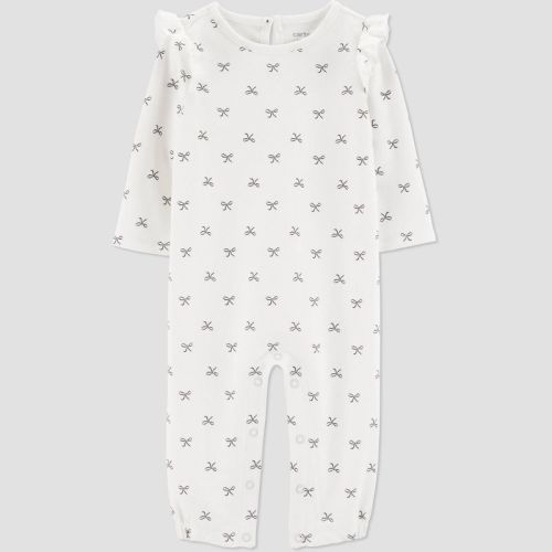 Carter's Just One You® Baby Girls' Bow Long Sleeve Romper - Ivory