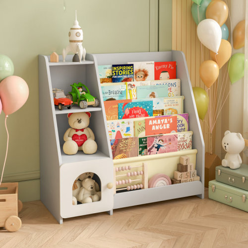 Latitude Run® Chitara 5-Tier Book Display Bookcase Bookshelf with Storage Organizer & Reviews | Wayfair