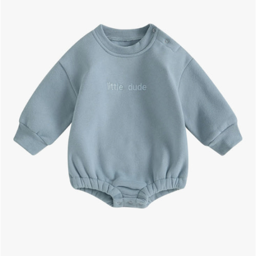 VISGOGO Newborn Infant Baby Boy Girls Oversized Romper Little Dude Sweater Onesie Coming Home Outfit Neutral Clothes