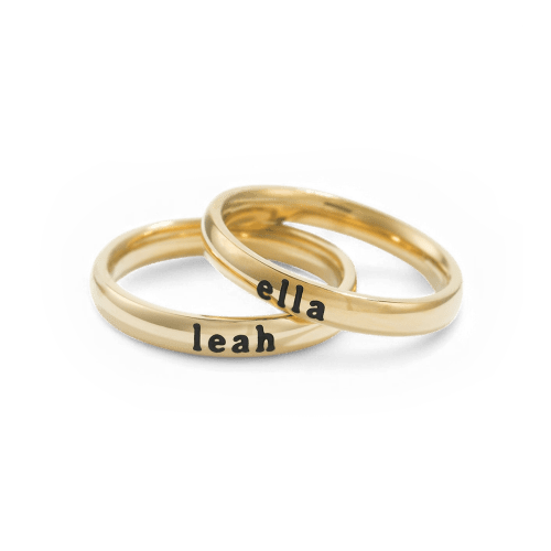 Tiny Stackable Name Ring – Mint & Lily