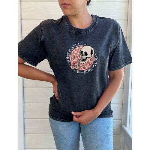 Anti-Social Moms Club Acid Wash T-Shirt