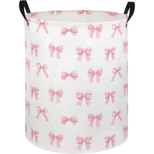 Baby Laundry Hamper kids laundry Basket Waterproof Laundry Bag for Bedroom Clothes Organizer Room Décor(Bowknot)