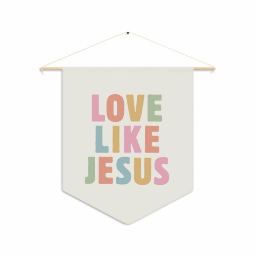 Love like Jesus Wall Art, Christian nursery decor, Girls room wall art, Christian wall art, Bible verse banner, Pastel playroom wall art