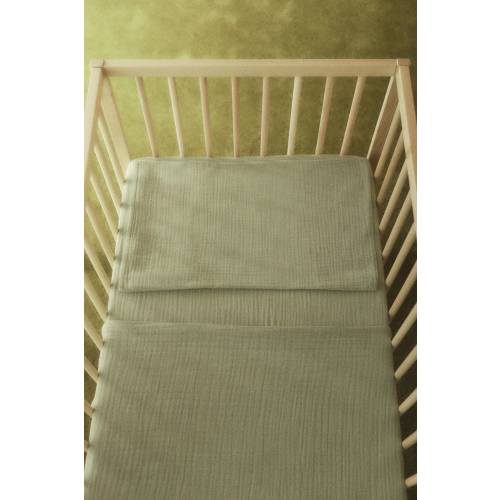 MUSLIN CRIB DUVET COVER SET