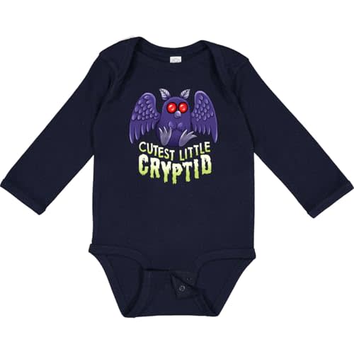 inktastic Cutest Little Cryptid- Mothman Long Sleeve Creeper