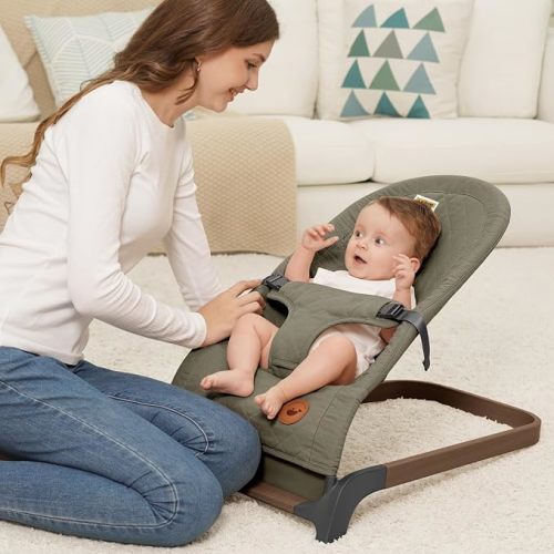 ANGELBLISS Baby Bouncer Seat for Infants, Portable Bouncy Seat, Green