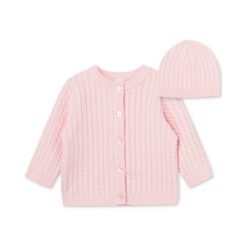 Baby Cotton Cable-Knit Cardigan & Matching Hat, 2 Piece Set