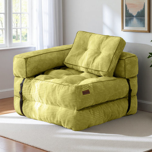 MAXYOYO Corduroy Bean Bag Sofa,fold floor Bean Bag sofa bed & Reviews | Wayfair