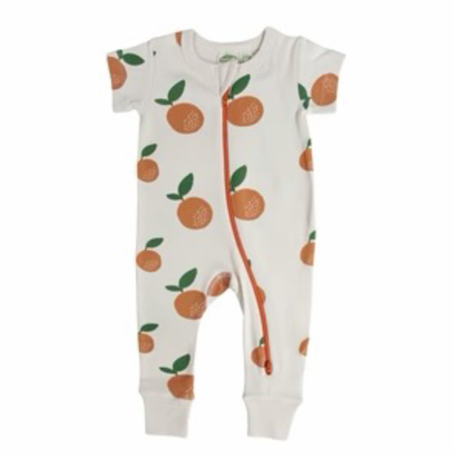 Big Citrus Organic Signature Print '2-Way' Zip Romper - Short Sleeve