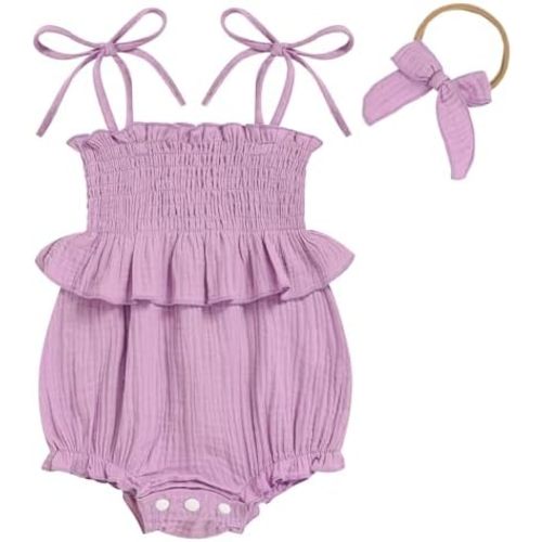 Baby Girl Romper Ruffle Newborn Girl Bodysuit Jumpsuit Baby Girl Clothes Outfit 0-18M
