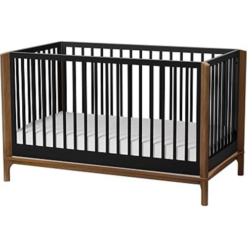 Little Seeds Laurel 4-in-1 Convertible Crib, Black/Chestnut