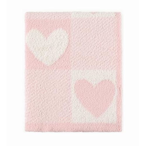 CREVENT 30"X40" Cozy Soft Warm Knitted Baby Blanket for Girls Boys, Newborn Essentials for Infant, Baby Shower Receiving Gift - Love Heart 75X100cm