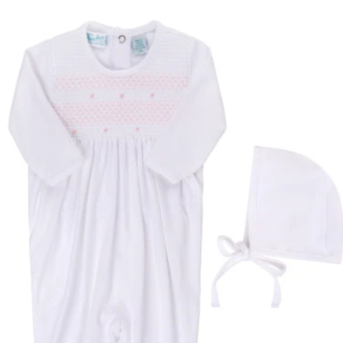 Baby Smocked Bullion Romper w/Hat I Feltman Brothers