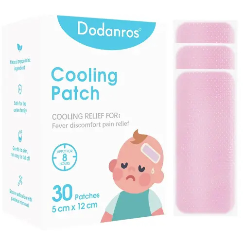 30 Sheets hydrogel Fever Patches for Kids & Adults Fever Discomfort & Pain Relief, Cooling Relief Fever Reducer（12 * 5cm）